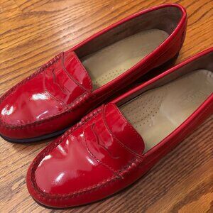 Weejuns Red Patent Leather Penny Loafers, Women